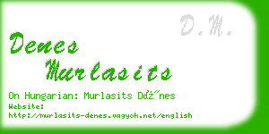 denes murlasits business card